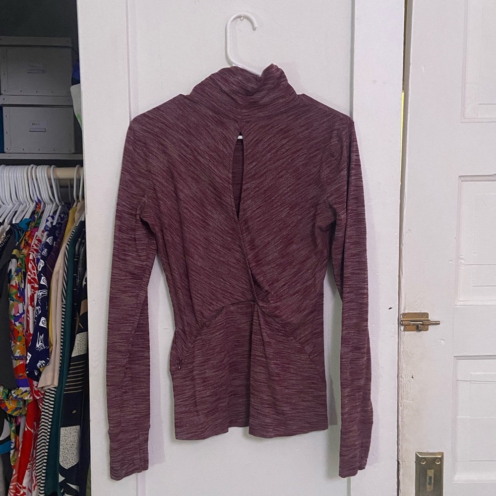 Heathered Plum Lululemon Open Back Turtleneck